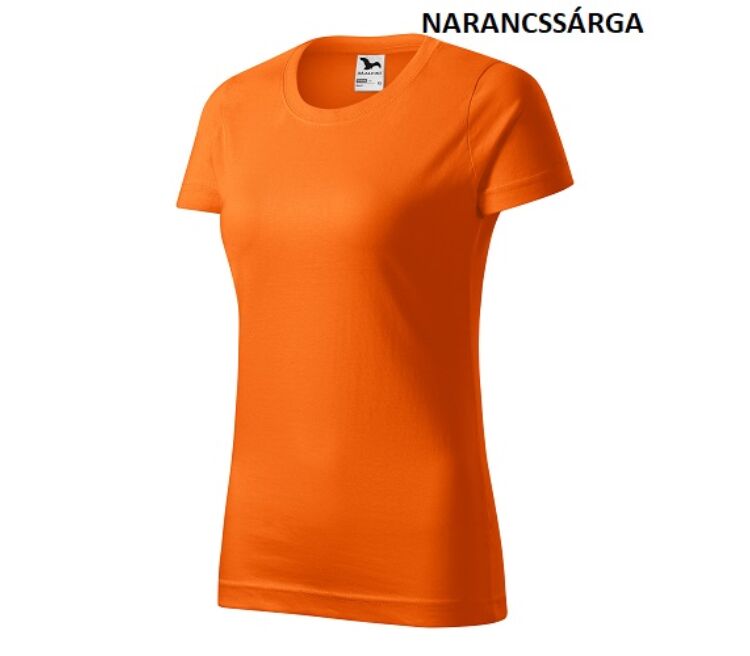 Malfini basic 134 női pamut környakas póló Narancssárga (11)
