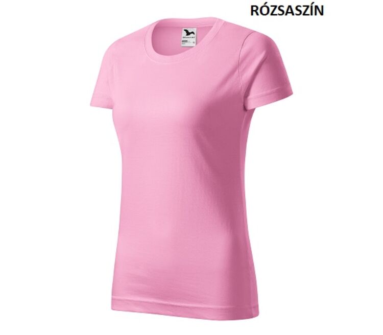 Malfini basic 134 női pamut környakas póló Rózsaszín (30)