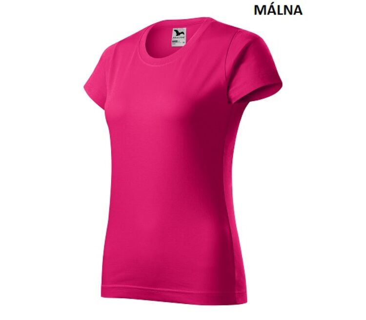 Malfini basic 134 női pamut környakas póló Málna (63)