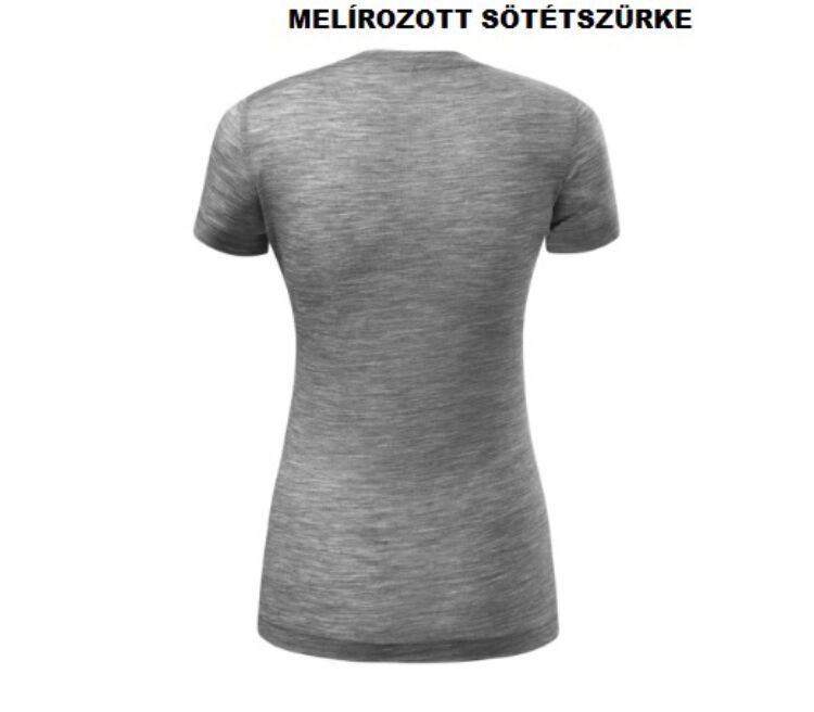 Malfini MERINO RISE 158 női prémium merinói gyapjú póló (Melírozott sötétszürke 12)