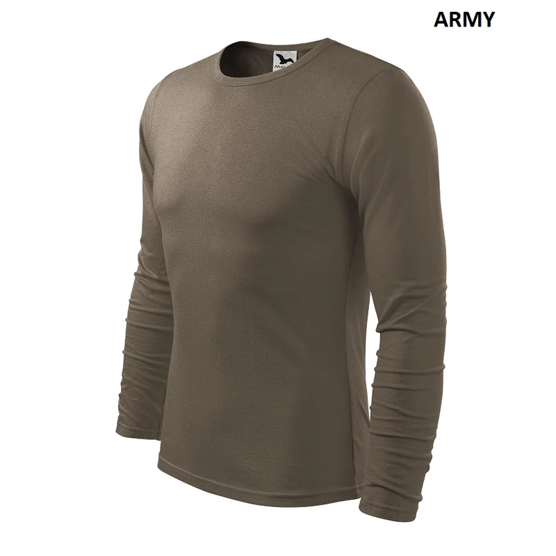 Malfini Fit-T 119 hosszú ujjú pamut póló Army (29)
