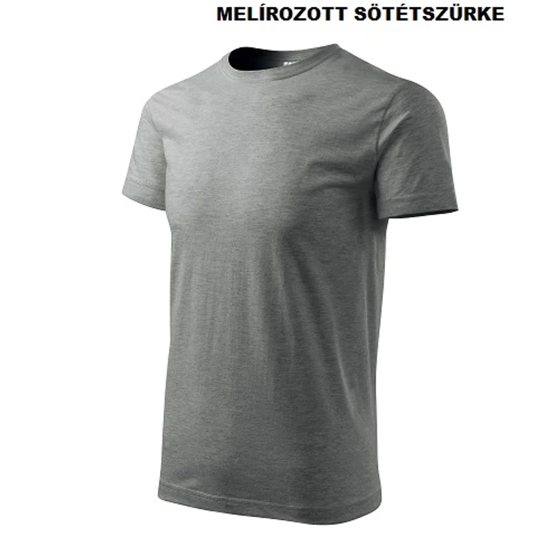Basic 129 pamut póló Melírozott sötétszürke (12)